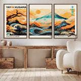 94085549-MGV-CV-36X24-Japanese Wave and Mountain Wall Art – Panoramic Abstract Landscape Canvas Print, Asian Inspired Nature Decor for Living Room,