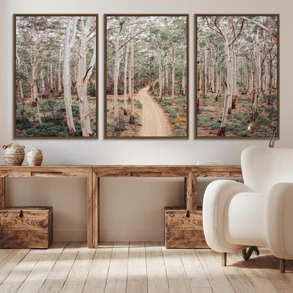 24760563-MGV-CV-36X24-Forest Wall Art – Tranquil Woodland Path Canvas Print, Scenic Nature Photography Decor for Bedroom, Living Room, Office, Cabin or