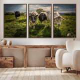 67277447-MGV-CV-36X24-Farmhouse Wall Art – Herd of Cows Canvas Print, Rustic Country Pasture Photography Decor for Bedroom, Living Room, Office, Ranch,