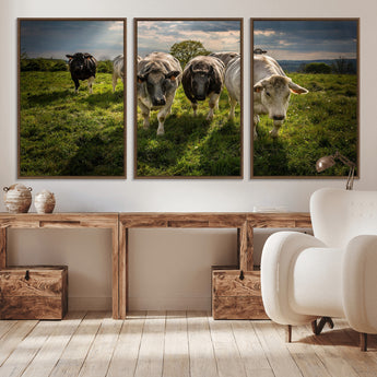 67277447-MGV-CV-36X24-Farmhouse Wall Art – Herd of Cows Canvas Print, Rustic Country Pasture Photography Decor for Bedroom, Living Room, Office, Ranch,