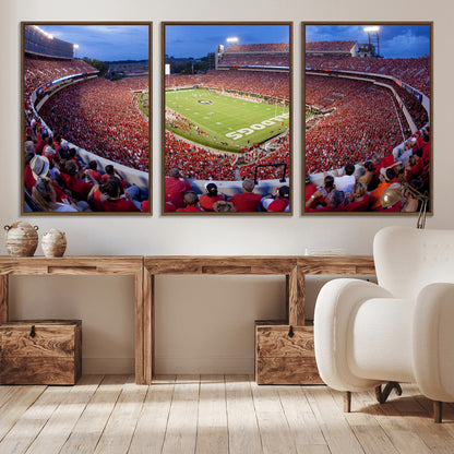 10244378-MGV-CV-36X24-Sanford Stadium Wall Art – Georgia Bulldogs Football Panoramic Evening Canvas Print, College Game Day Decor for Man Cave, Bar, or