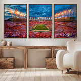 94266219-MGV-CV-36X24-Neyland Stadium Wall Art – Tennessee Volunteers Checkerboard Game Day Canvas Print, College Football Fireworks Decor for Man Cave