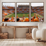 76011417-MGV-CV-36X24-Neyland Stadium Wall Art – Panoramic Tennessee Volunteers Checkerboard Crowd Canvas Print, Day Game Football Celebration Sports