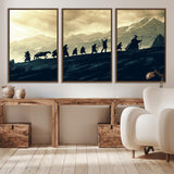 76547-MGV-CV-36X24-Fellowship Journey Wall Art Canvas Print, Framed LOTR Art Picture Print, Middle Earth Perfect Tolkien Fantasy Decor Artwork