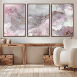 16416-MGV-CV-36X24-Blush Marble Wall Art Canvas Print, Framed Rose Gold Art Picture Print, Pink Cloudy Perfect Modern Glam Decor Artwork