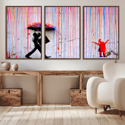 69505-MGV-CV-36X24-Graffiti Girl Wall Art Canvas Print, Framed Urban Contrast Art Picture Print, Vibrant Graffiti Perfect Urban Pop Decor Artwork