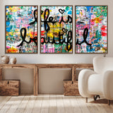 36856-MGV-CV-36X24-Life Is Beautiful Wall Art – Colorful Graffiti Canvas Print, Modern Street Style Artwork, Inspirational Decor for Living Room,