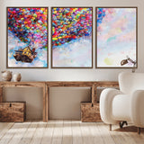 18792-MGV-CV-36X24-Up Movie House Wall Art Canvas Print, Framed Carls Journey Art Picture Print, Up Inspired Perfect Animated Whimsical Decor Artwork