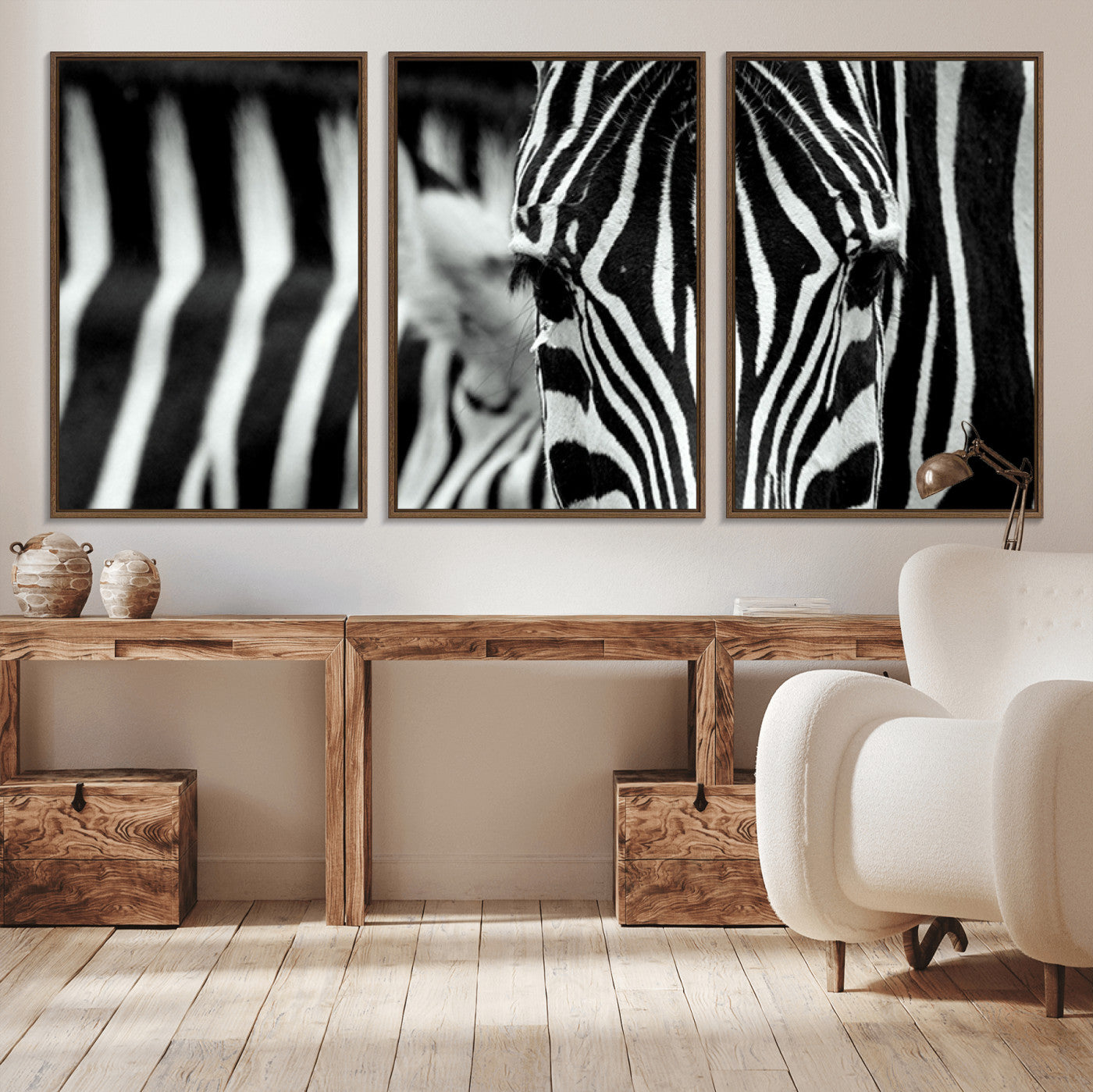 43631-MGV-CV-36X24-Black and White Zebra Wall Art – Modern Animal Print Canvas Artwork for Living Room, Bedroom, or Office Decor