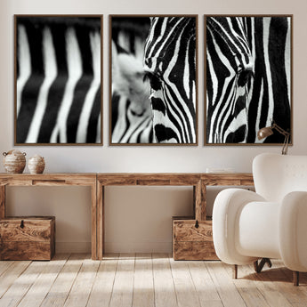 43631-MGV-CV-36X24-Black and White Zebra Wall Art – Modern Animal Print Canvas Artwork for Living Room, Bedroom, or Office Decor