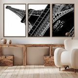 89033-MGV-CV-36X24-Eiffel Tower Wall Art – Dramatic Black and White Architectural Canvas Print, Modern Paris Decor for Office, Living Room or