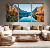 32962-MGV-CV-36X24-Mountain Lake Wall Art – Tranquil Autumn Landscape Canvas Print, Nature Reflection Decor for Living Room, Bedroom, Office or Cabin