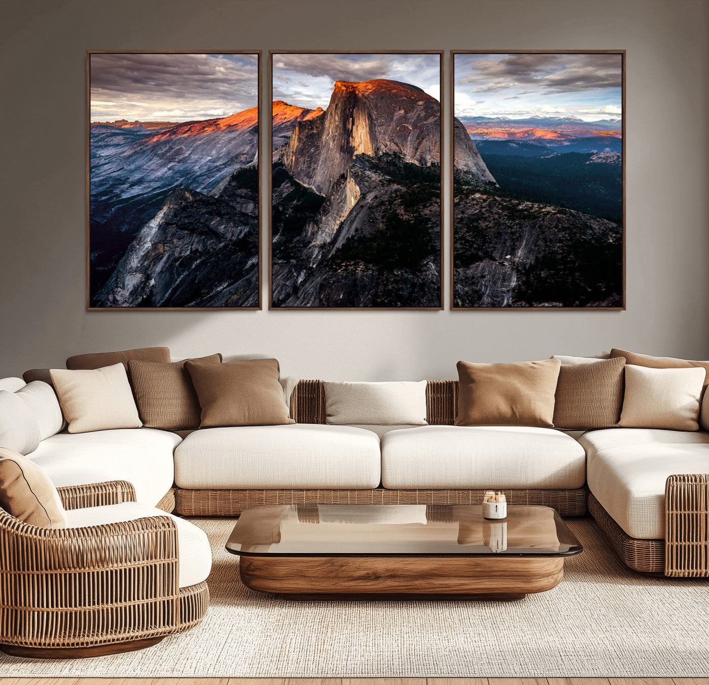 31332-MGV-CV-36X24-Mountain Landscape Wall Art – Majestic Sunset Rock Formation Canvas Print, Nature Scenic Decor for Living Room, Office, Cabin or