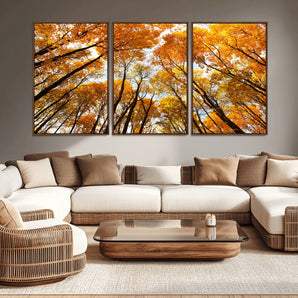 11823-MGV-CV-36X24-Golden Autumn Tree Canopy Wall Art – Stunning Fall Forest Leaves Print, Warm Seasonal Nature Decor for Home, Office or Cabin