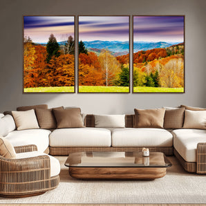 58007-MGV-CV-36X24-Autumn Mountain Landscape Wall Art – Stunning Fall Forest Canvas Print, Cozy Nature Decor for Home or Office