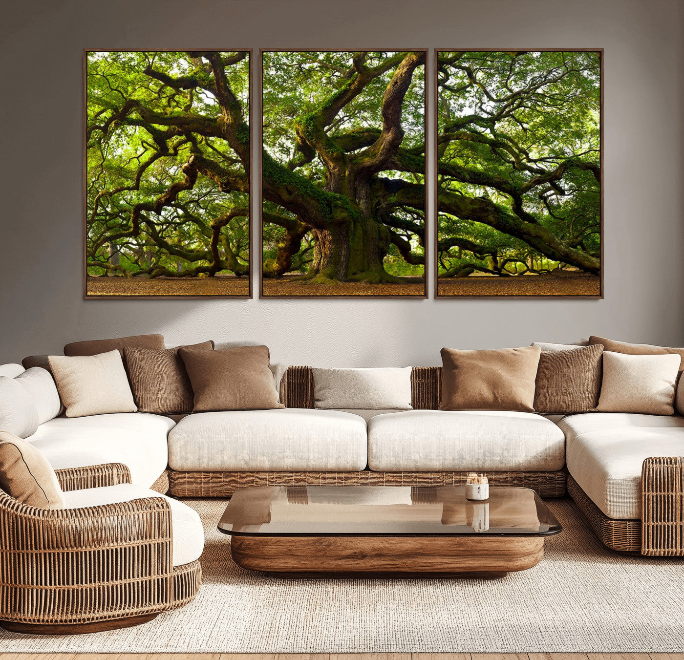 29407-MGV-CV-36X24-Ancient Oak Tree Wall Art – Majestic Nature Canvas Print, Large Tree Photography Decor for Living Room or Office