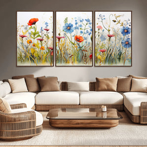 45019-MGV-CV-36X24-Wildflower Garden Wall Art – Colorful Botanical Floral Canvas Print, Nature-Inspired Decor for Living Room, Bedroom or Office
