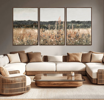46308-MGV-CV-36X24-Wildflower Field Wall Art – Rustic Meadow Landscape Canvas Print, Country Nature Decor for Living Room, Bedroom or Farmhouse