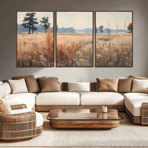98822-MGV-CV-36X24-Autumn Meadow Wall Art – Tranquil Grassland Landscape Canvas Print, Rustic Country Decor for Living Room, Bedroom or Farmhouse