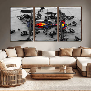 RedBull-MGV-CV-36X24-Formula 1 Wall Art Canvas Print, Framed Formula 1 Car Art Picture Print, Car Racing Perfect Minimalist Sport Decor Artwork