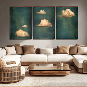 93673-MGV-CV-36X24-Dreamy Cloud Wall Art – Vintage Sky Canvas Print, Whimsical Nature Inspired Decor for Bedroom, Nursery or Living Room