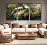 84047-MGV-CV-36X24-Tropical Birds Wall Art – Elegant Botanical Canvas Print, Exotic Nature Decor for Living Room, Bedroom or Office