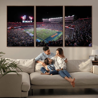 46899-MGV-FC-60X30-3P_Walnut-Ben Hill Griffin Stadium Wall Art Canvas Print, Framed Football Stadium Art Picture Print, Florida Football Stadium Perfect Sport