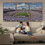 76491-MGV-FC-60X30-3P_Walnut-Buffalo Bills Stadium Wall Art Canvas Print, Framed Bills Stadium Art Picture Print, Highmark Stadium Perfect Sport Room Decor