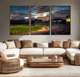 66781-MGV-CV-36X24-Baseball Stadium Wall Art – Canvas Print Evening Game Field Packed Crowd Sunset Sky Sports Photography, Dynamic Decor for Game