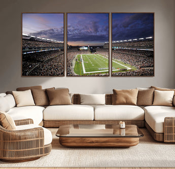 52712-MGV-CV-36X24-Gillette Stadium Field Wall Art Canvas Print, Framed Massachusetts Stadium Art Picture Print, Gillette Stadium Perfect Sport Room
