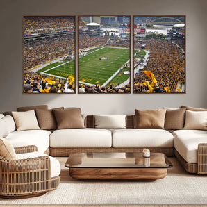 51419-MGV-CV-36X24-Heinz Field Wall Art Canvas Print, Framed Pittsburgh Stadium Field Art Picture Print, Heinz Stadium Field Perfect Sports Room