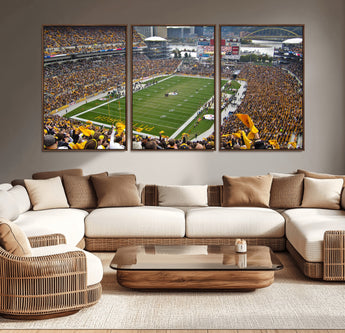 51419-MGV-CV-36X24-Heinz Field Wall Art Canvas Print, Framed Pittsburgh Stadium Field Art Picture Print, Heinz Stadium Field Perfect Sports Room