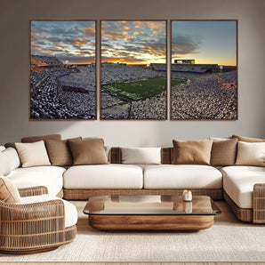 38807-MGV-CV-36X24-Beaver Stadium Wall Art Canvas Print, Framed Beaver Stadium Field Art Picture Print, Football Stadium Perfect Sport Room Decor