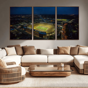 52519-MGV-CV-36X24-Michigan Football Stadium Wall Art Canvas Print, Framed Michigan Stadium Art Picture Print, Michigan Wolverines Field Perfect