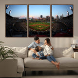 67670-MGV-FC-60X30-3P_Walnut-PNC Park Stadium Wall Art Canvas Print, Framed Pittsburgh Pirates Stadium Art Picture Print, PNC Park Field Perfect Sport Room