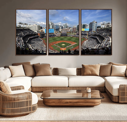 87122-MGV-CV-36X24-Petco Park Field Wall Art Canvas Print, Framed San Diego Stadium Art Picture Print, Petco Park Stadium Perfect Sport Room Decor