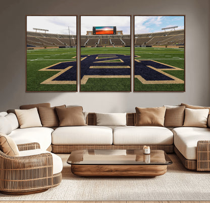 52835-MGV-CV-36X24-Notre Dame Stadium Wall Art Canvas Print, Framed Indiana Stadium Art Picture Print, Notre Dame Field Perfect Sport Room Decor