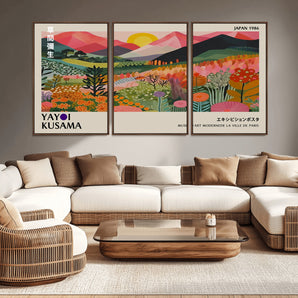 71942-MGV-CV-36X24-Colorful Mountain Valley Wall Art – Panoramic Floral Landscape Canvas Print, Vibrant Nature Scene for Living Room, Bedroom,