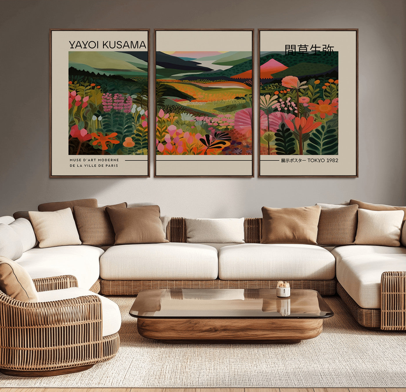 69187-MGV-CV-36X24-Floral Valley Landscape Wall Art – Panoramic Nature Canvas Print, Colorful Botanical Artwork for Living Room, Bedroom, Office, or