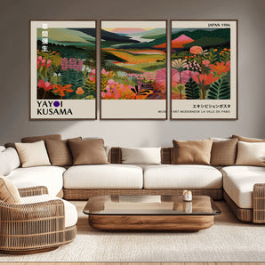 75719-MGV-CV-36X24-Botanical Mountain Valley Wall Art – Panoramic Nature Canvas Print, Vibrant Floral Field Artwork for Living Room, Bedroom, Office,