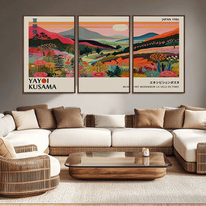 87360-MGV-CV-36X24-Colorful Botanical Landscape Wall Art – Panoramic Nature Canvas Print, Vibrant Floral Field Artwork for Living Room, Bedroom,