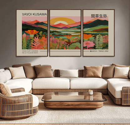 17753-MGV-CV-36X24-Floral Sunset Landscape Wall Art – Panoramic Nature Canvas Print, Vibrant Botanical Artwork for Living Room, Bedroom, Office, or