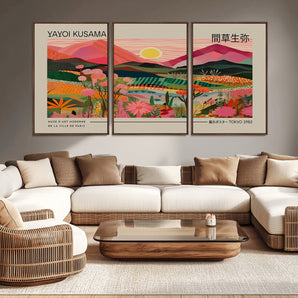 18304-MGV-CV-36X24-Sunset Mountain Landscape Wall Art – Panoramic Abstract Nature Canvas Print, Vibrant Wall Decor for Living Room, Bedroom, Office,