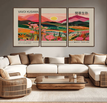 18304-MGV-CV-36X24-Sunset Mountain Landscape Wall Art – Panoramic Abstract Nature Canvas Print, Vibrant Wall Decor for Living Room, Bedroom, Office,