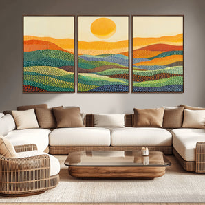 33148-MGV-CV-36X24-Sunset Horizon Wall Art – Vibrant Abstract Landscape Canvas Print with Bold Colors and Modern Design for Living Room, Bedroom, or