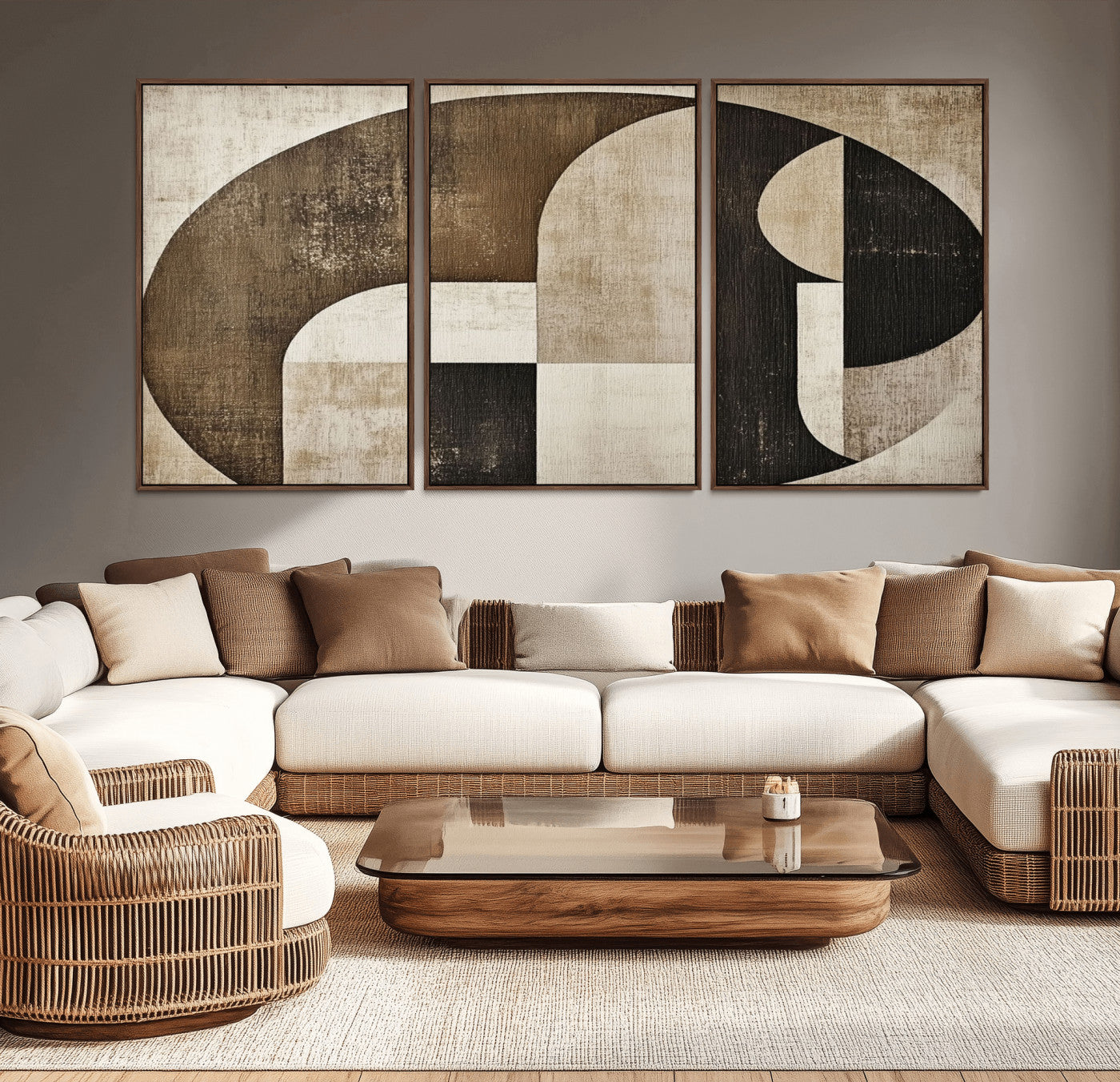 44796-MGV-CV-36X24-Wabi Sabi Wall Art Canvas Print, Framed Geometric Minimalist Art Picture Print, Modern Abstract Perfect Modern Abstract Decor