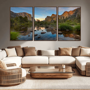 55893831-MGV-CV-36X24-Yosemite Valley Wall Art Canvas Print, Framed El Capitan Art Picture Print, Sierra Landspace Perfect Rustic Nature Decor Artwork