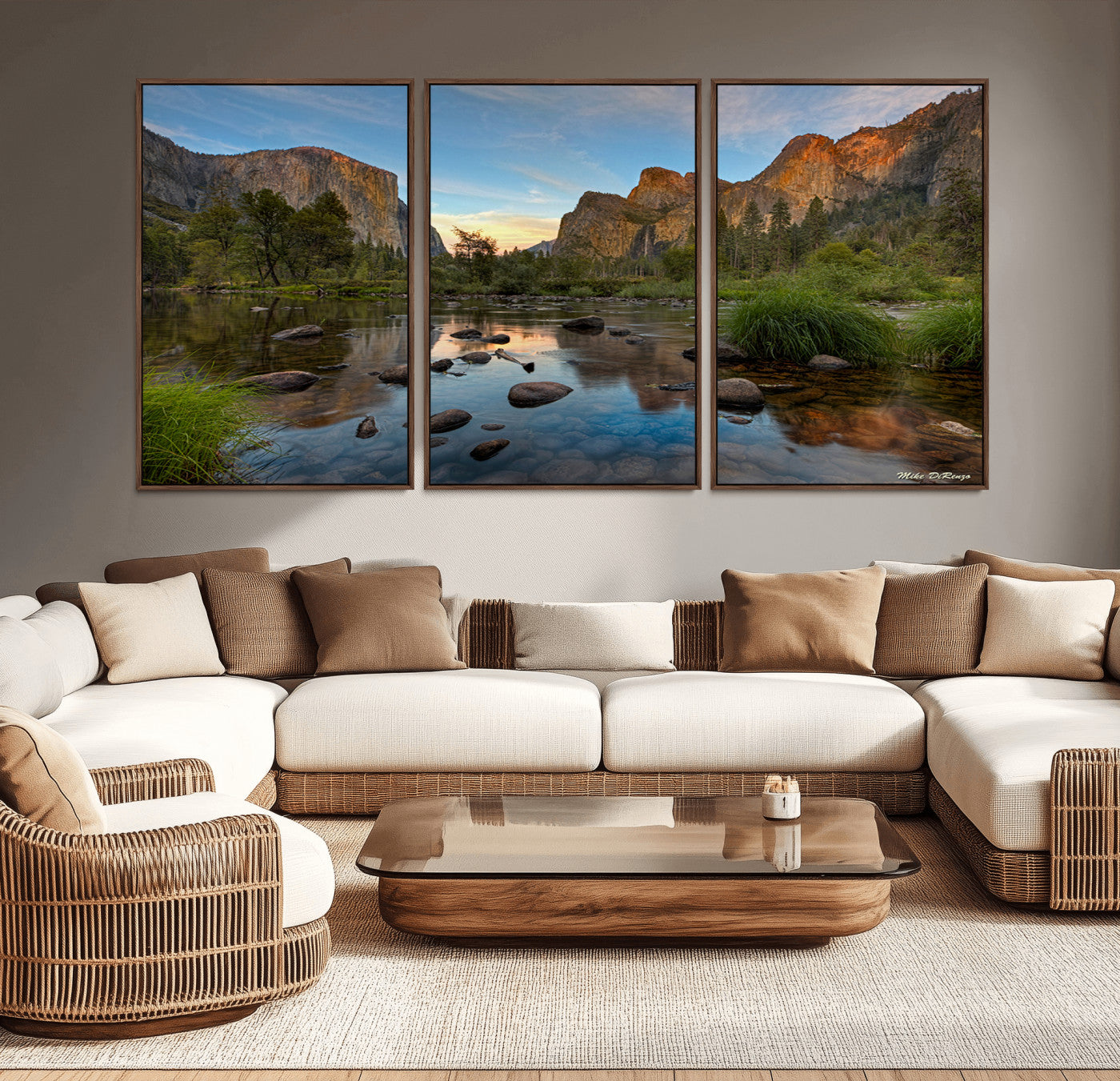 55893831-MGV-CV-36X24-Yosemite Valley Wall Art Canvas Print, Framed El Capitan Art Picture Print, Sierra Landspace Perfect Rustic Nature Decor Artwork