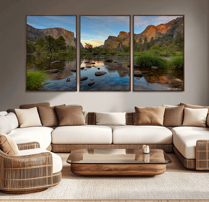 55893831-MGV-CV-36X24-Yosemite Valley Wall Art Canvas Print, Framed El Capitan Art Picture Print, Sierra Landspace Perfect Rustic Nature Decor Artwork