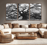 81655611-MGV-CV-36X24-Ancient Oak Wall Art Canvas Print, Framed Twisted Branches Art Picture Print, Gnarled Tree Perfect Moody Nature Decor Artwork